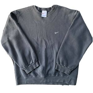 Nike Small Swoosh Vintage Sweatshirt Crewneck Size Small Gray Made In USA 90s